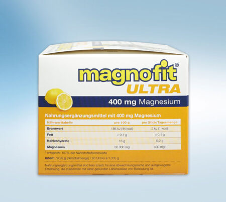 Magnofit Ultra 400mg 60 Power-Sticks Nährwerttabelle